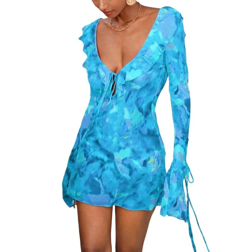 ZAFUL Womens Swimsuit Cover Up Dress Off Shoulder Hollow Coverup Bathing Suit